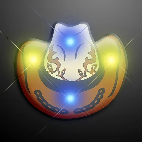 Flashing Cowboy Hat LED Lapel Pin — view 3