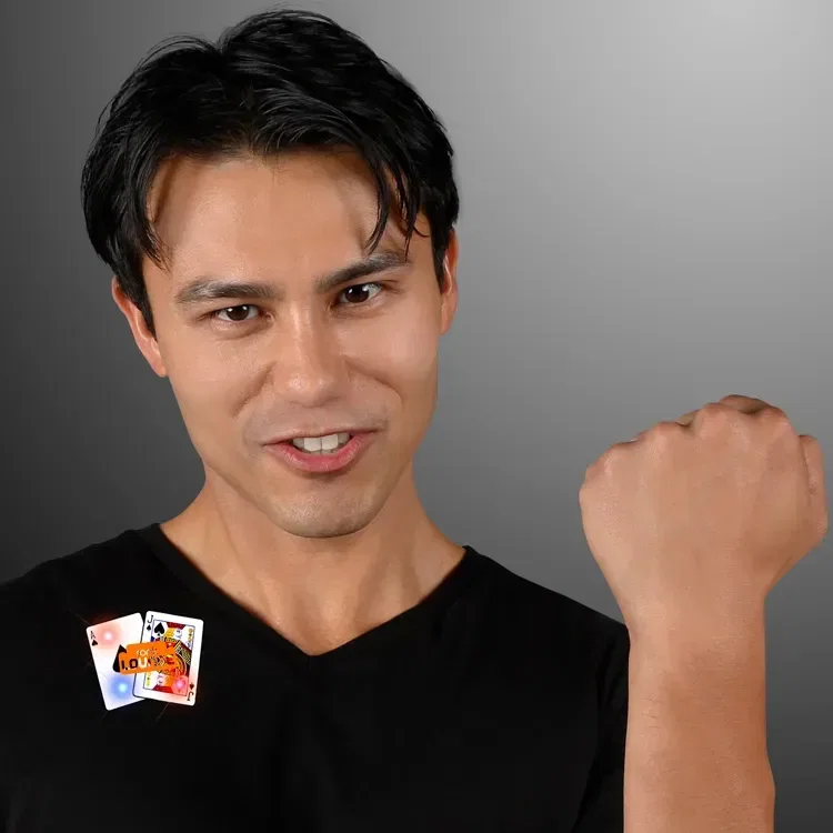 Flashing LED Black Jack Light Up Pins — view 4