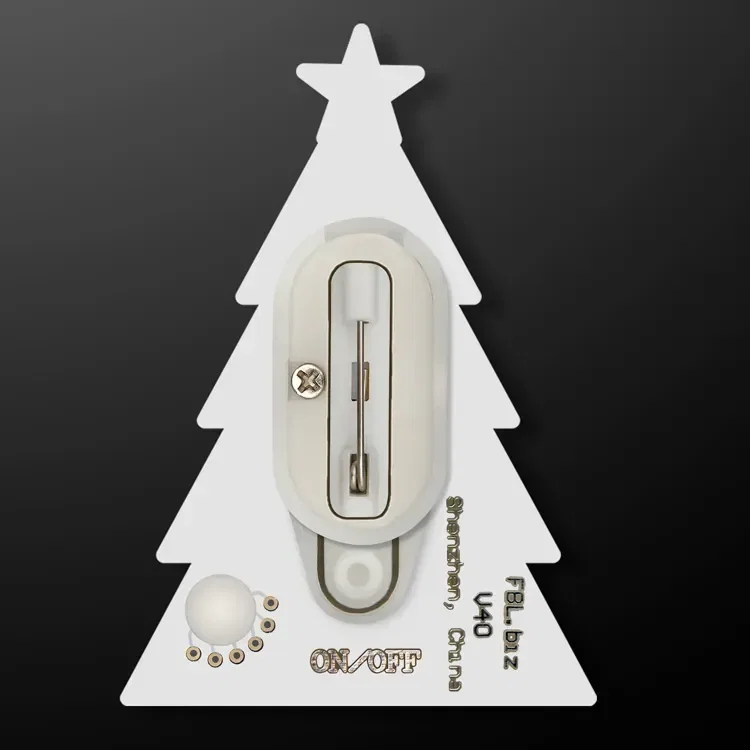 Flashing LED Christmas Tree Pin with Safety Attachment — view 5