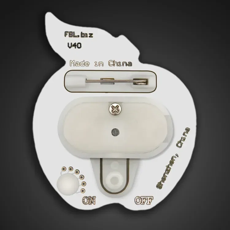 Flashing Red Apple Flashing Pin — view 2