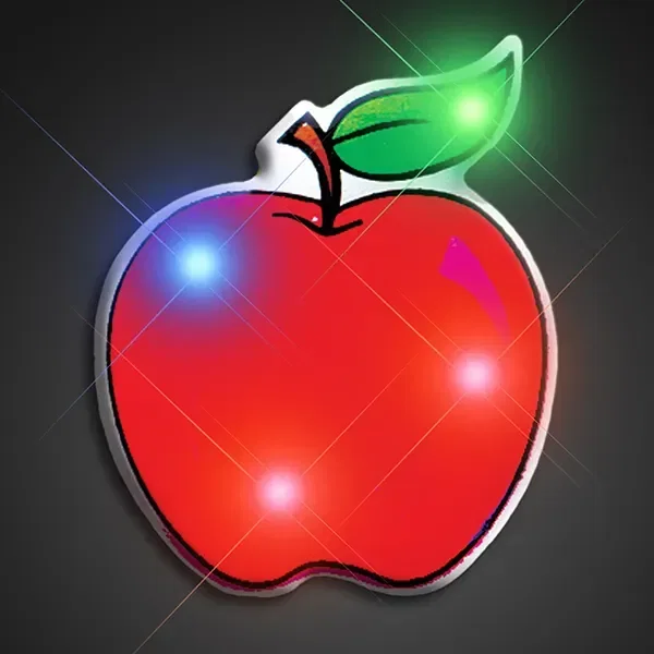 Flashing Red Apple Flashing Pin — view 3