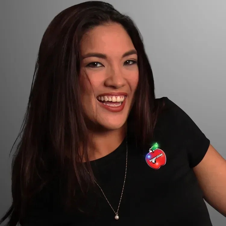Flashing Red Apple Flashing Pin — view 4