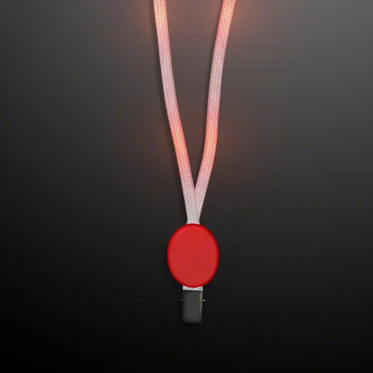 Flashing Red Lanyard with Badge Clasp — view 3