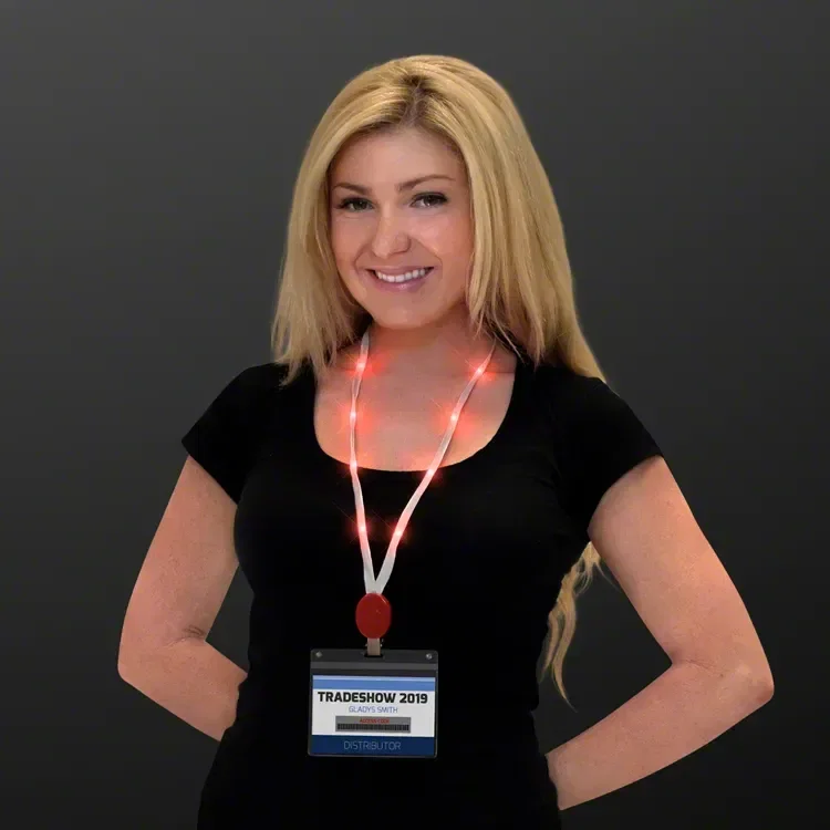 Flashing Red Lanyard with Badge Clasp — view 4