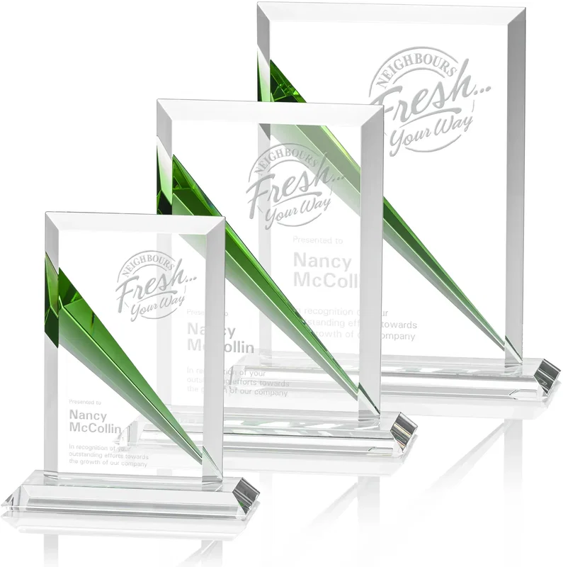 Customizable Crystal Flashpoint Award Logo Etched β view 1