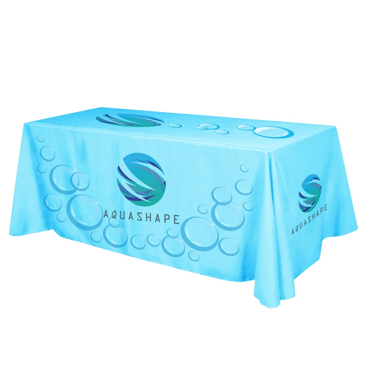 Fitted fabric shown flat across a rectangular display surface