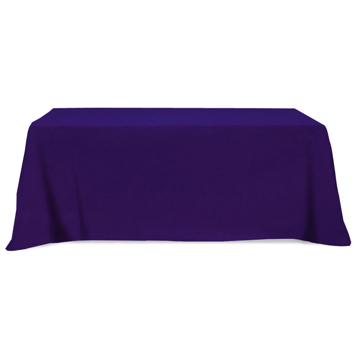 Angled shot capturing two sides of the covered table