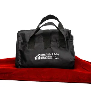 Red Fleece and Nylon Picnic Blanket, Folds to 13" x 10", Full-Color Imprint