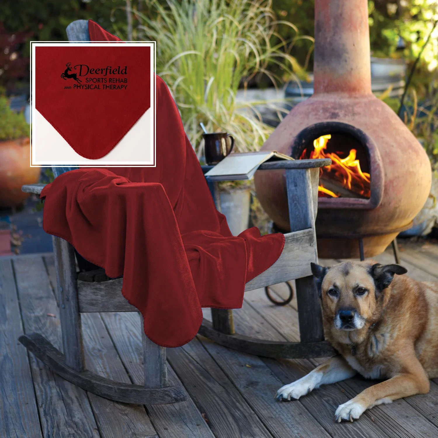 Fleece Throw — Red — view 4