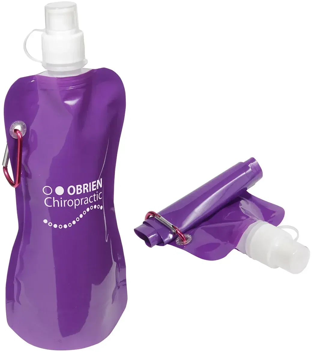 Custom Flex Foldable 16 oz bottle folded compact, branded fitness giveaway