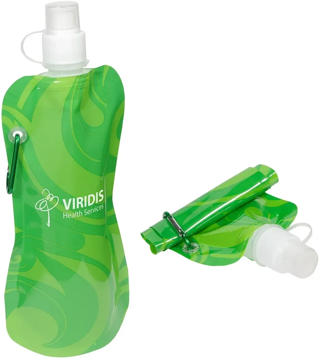 Promotional Flex Foldable water bottle in another colorway, branded outdoor giveaway