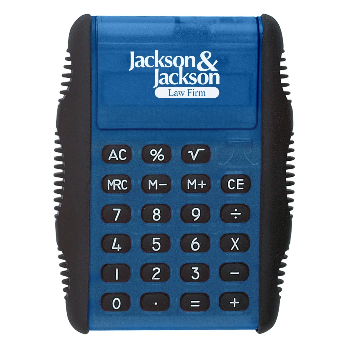 Flip-open pocket calculator with a compact folding cover