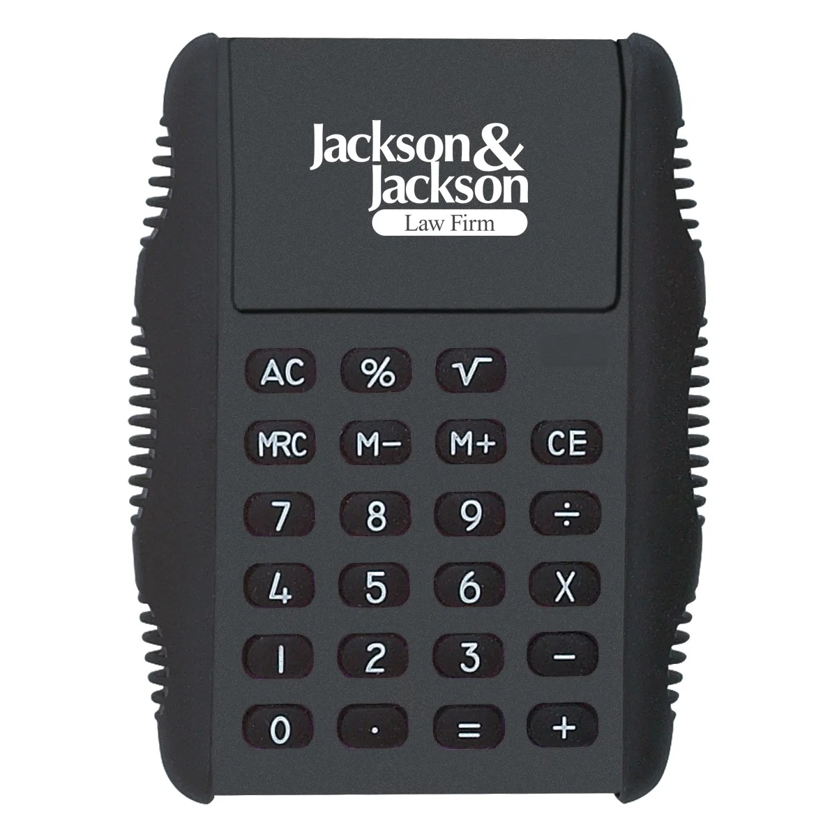Closed cover view of the small folding calculator