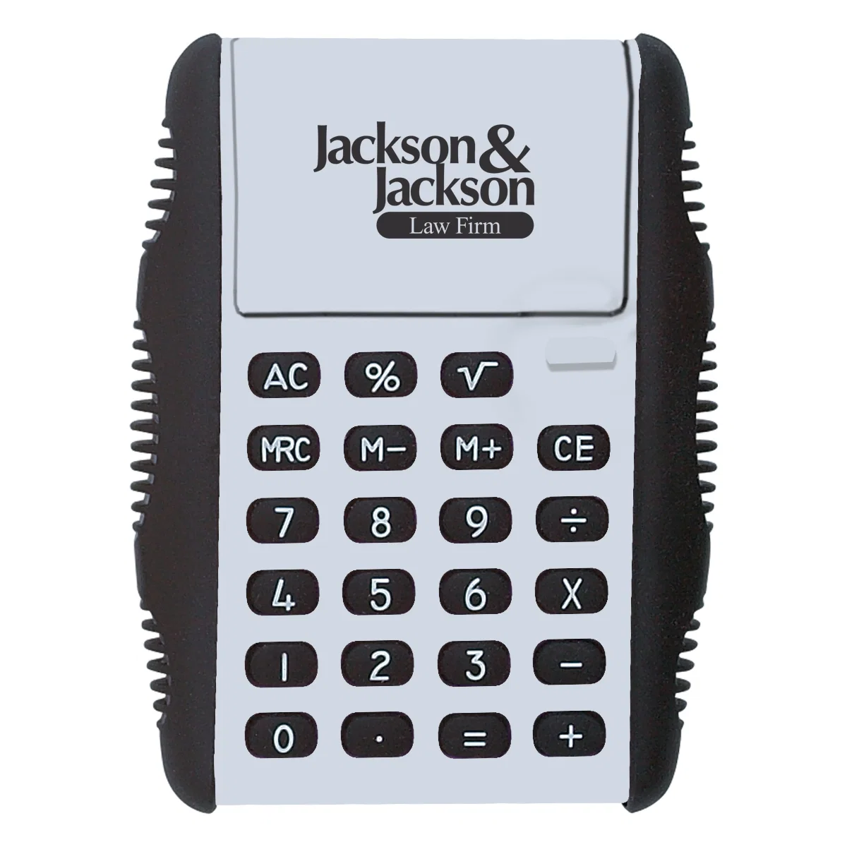 Keypad and display visible with the lid folded fully open