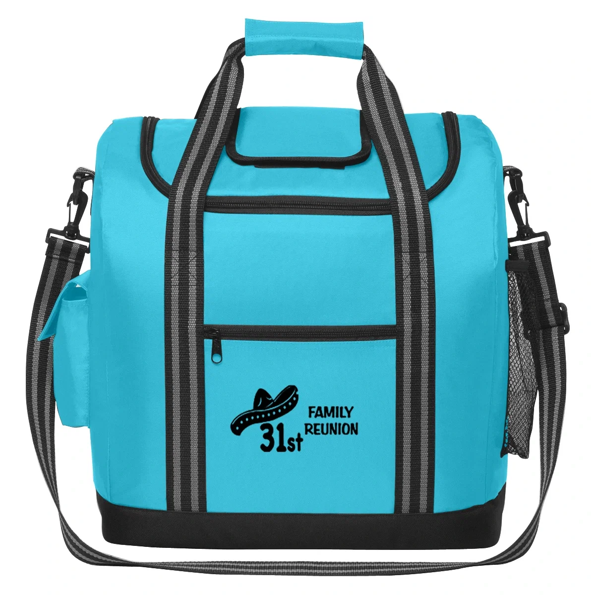 Flip-top lid opens to the insulated main compartment