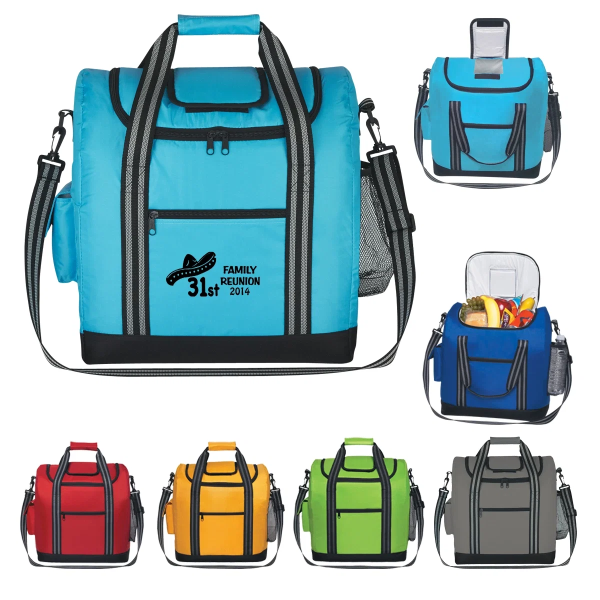 Large capacity cooler bag for picnics, games and road trips