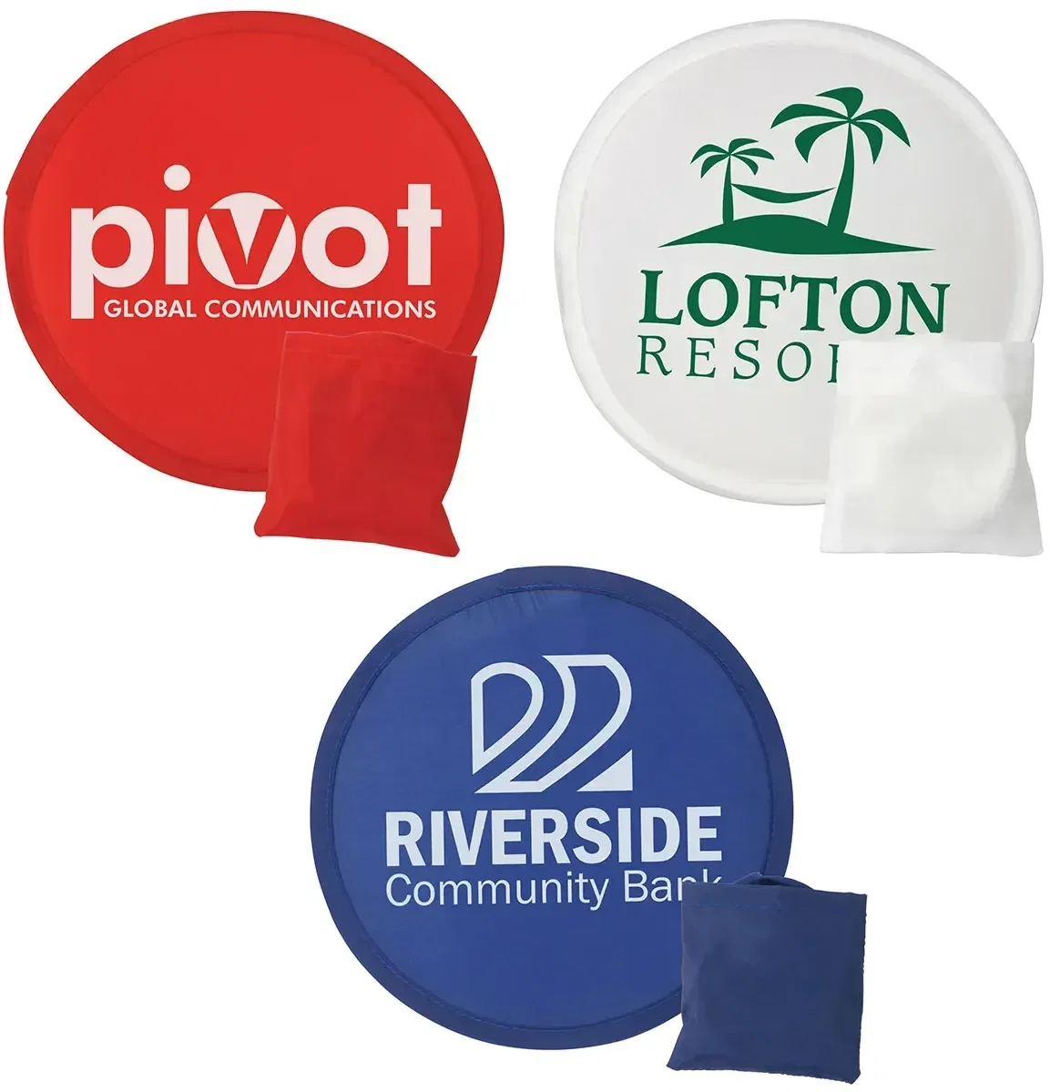 Flip-Out Flyer Foldable Fan Disc, custom branded folding fan that opens into a disc, front view