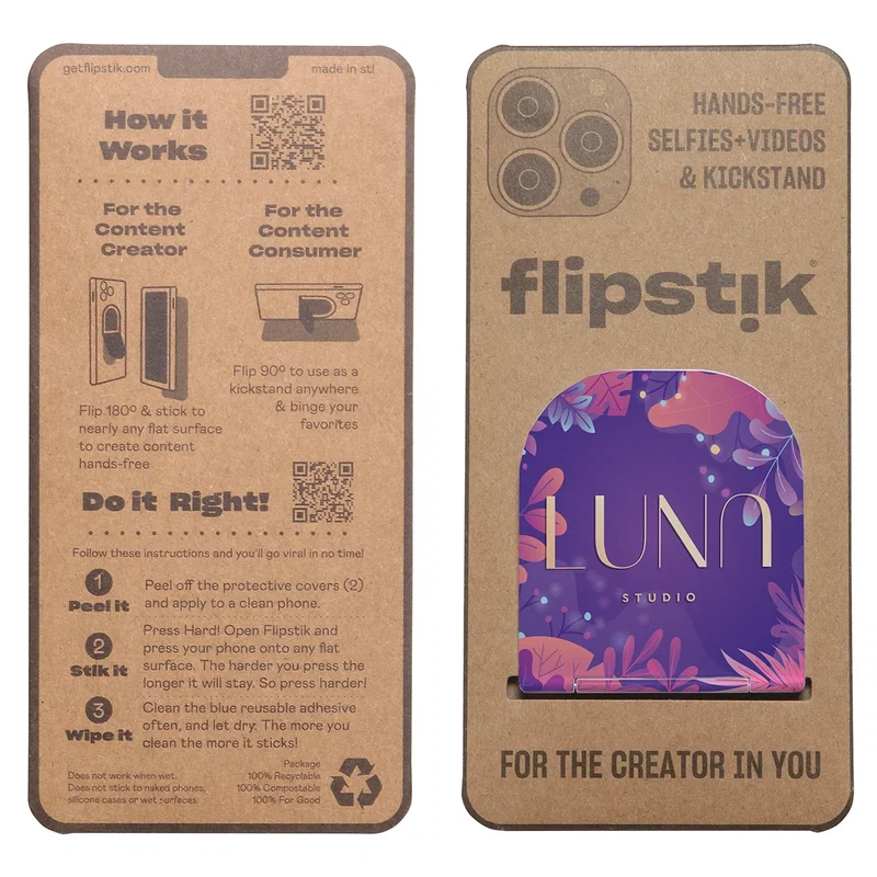 Close-up of the Flipstik 3.0 phone stand's sticky adhesive base
