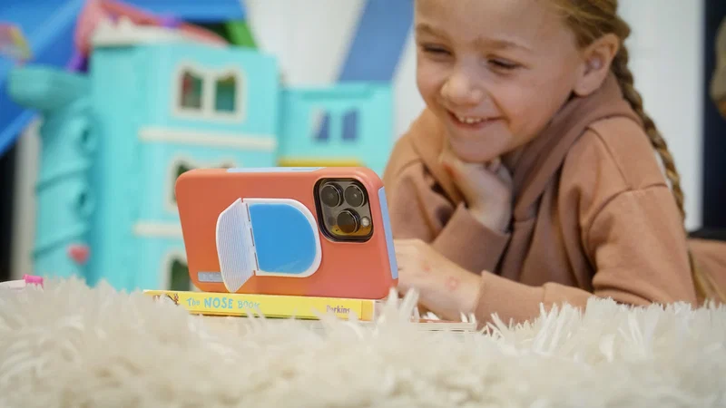 Flipstik 3.0 phone stand shown flat and closed, compact carry view