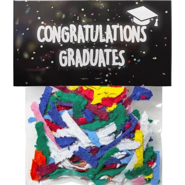 Flower Seed Paper Confetti Packet, plantable seeded confetti, front message view