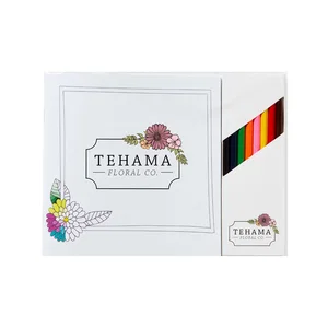 Flowers Adult Coloring Book & 8-Color Pencil Set