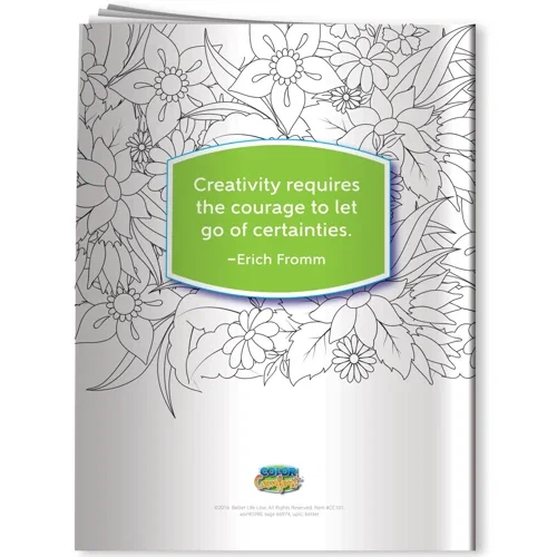 Open Flowers adult coloring book showing detailed floral coloring pages