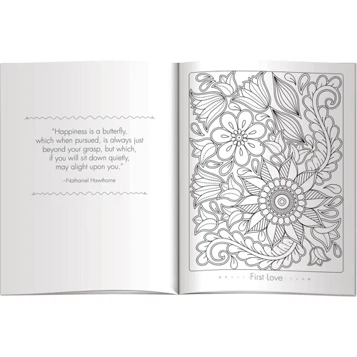 Imprinted 6-pack of colored pencils included with Flowers coloring book