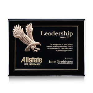 Antique Eagle Perpetual Plaque In Fixed Black High-Gloss Finish