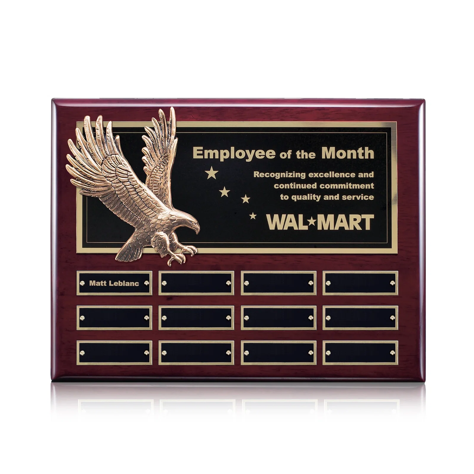 Custom Antique Eagle Perpetual Plaque With Twelve Engraving Plates for corporate award ceremonies