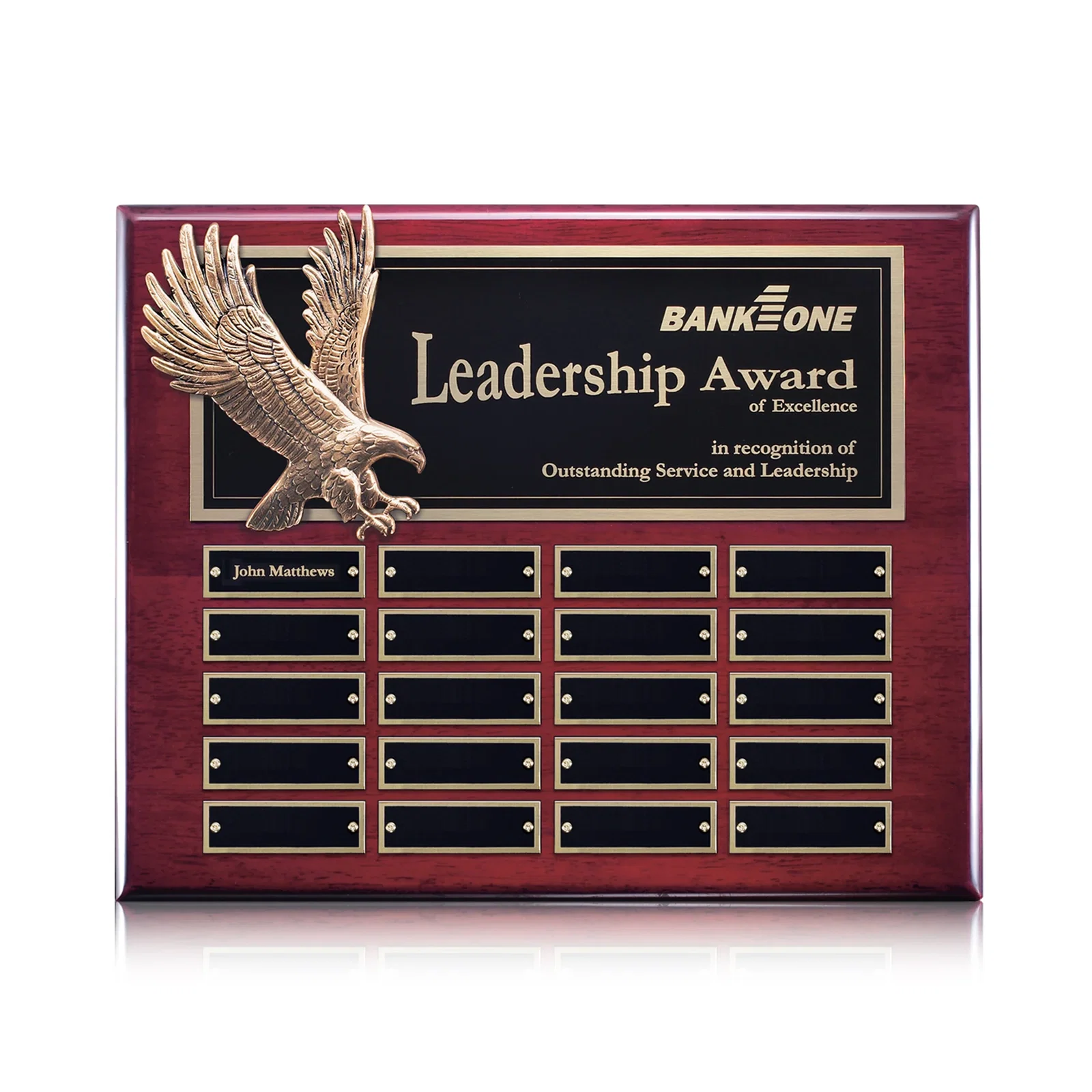 Custom Antique Eagle Perpetual Plaque With Twelve Engraving Plates for service anniversary gifts