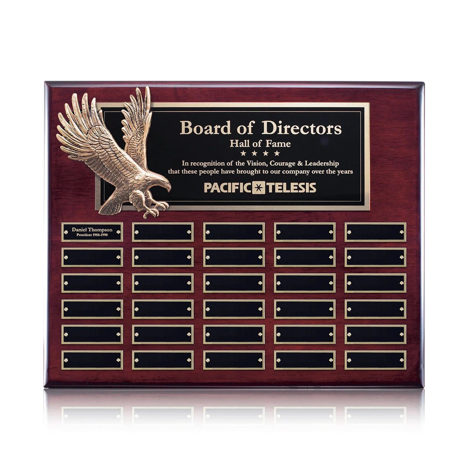 Custom Antique Eagle Perpetual Plaque With Twelve Engraving Plates for sales achievement awards