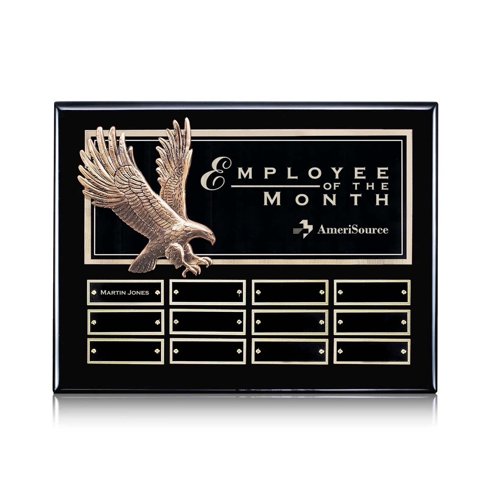 Custom Antique Eagle Perpetual Plaque With Twelve Engraving Plates for graduation ceremonies