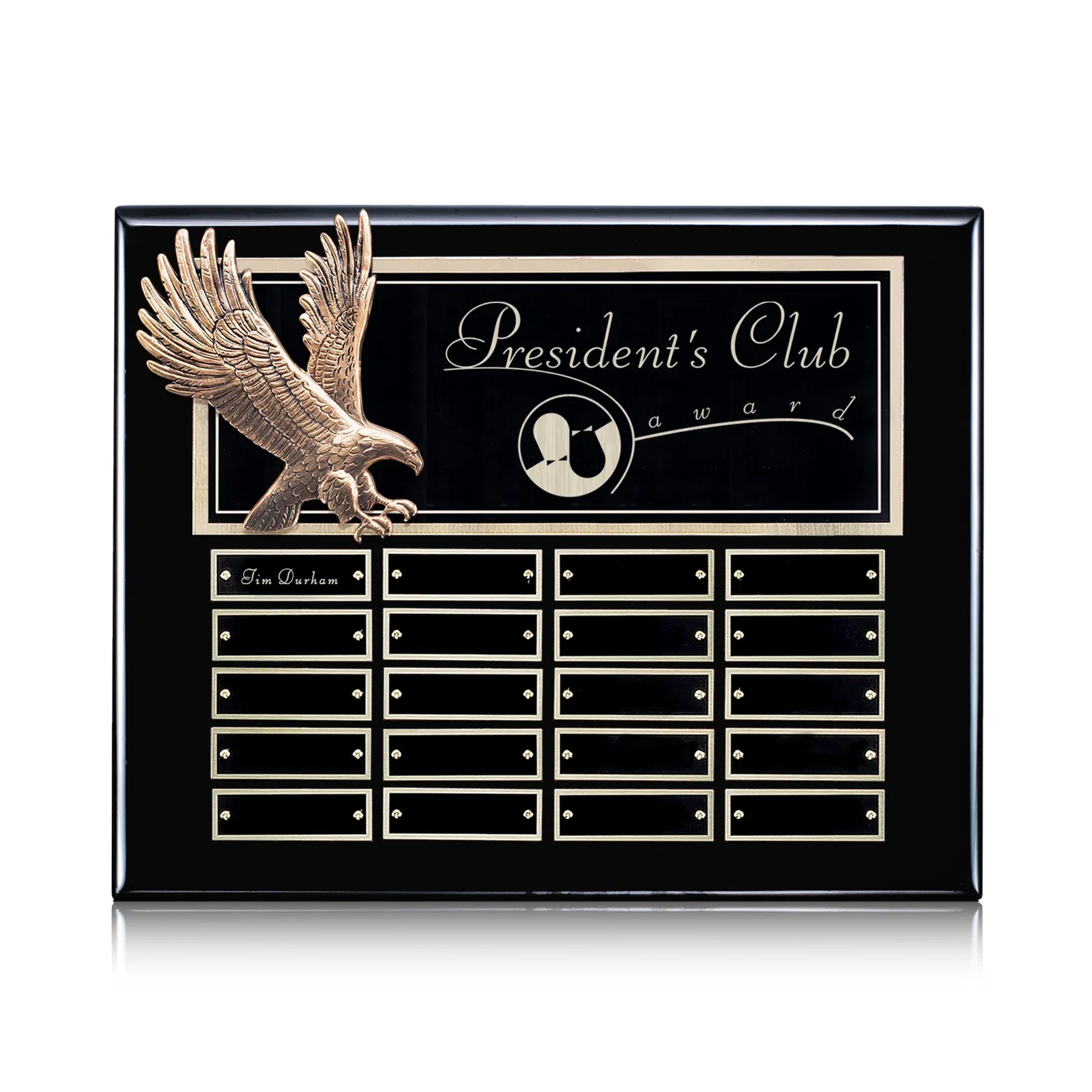 Custom Antique Eagle Perpetual Plaque With Twelve Engraving Plates for safety achievement programs