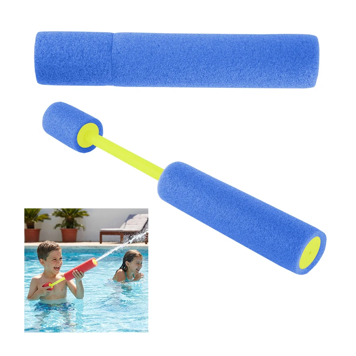 Angled view of the soft foam tube