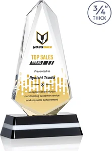 Crystal Award with a White Center on a Four-Color Base