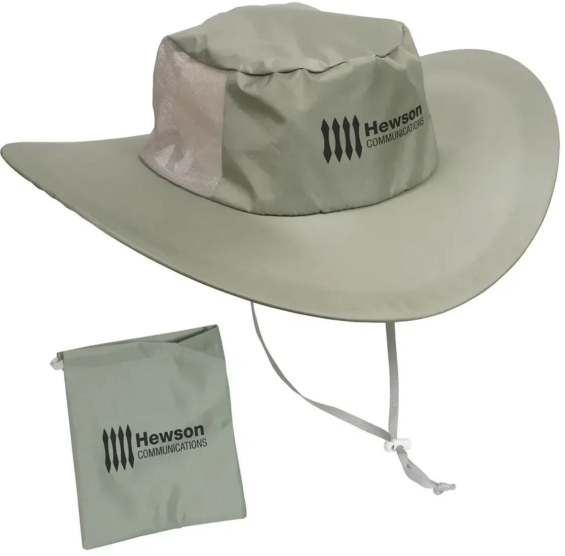 Promotional Fold 'N Go nylon bucket hat folded into its own carrying bag