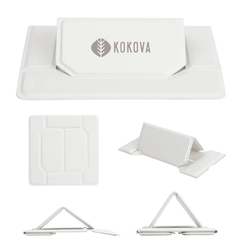 Black version of the compact riser folded flat for travel