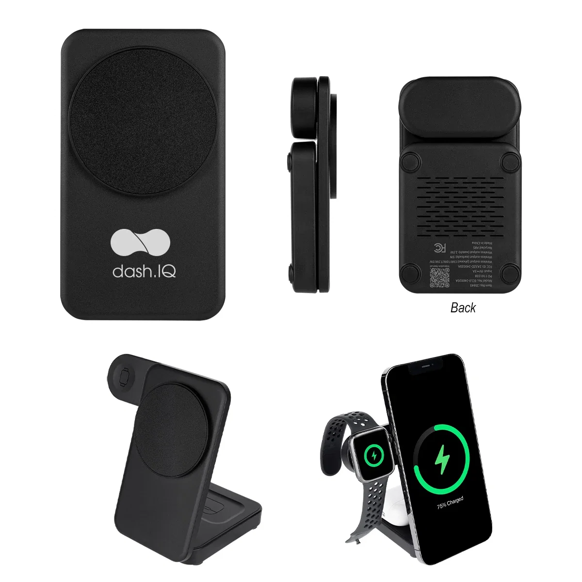 Propped open to hold a phone at a viewing angle