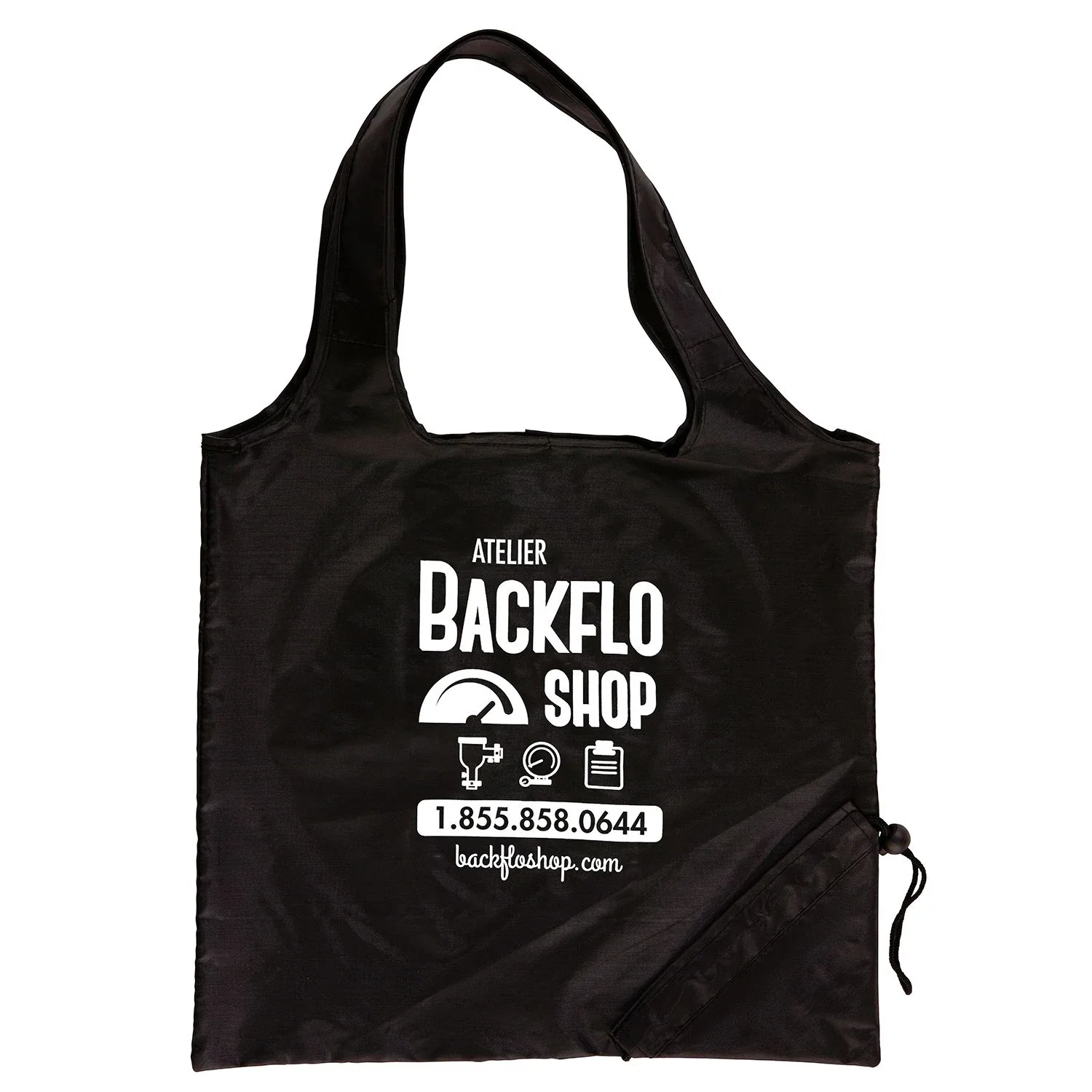 Foldaway Tote Bag — Black — view 3