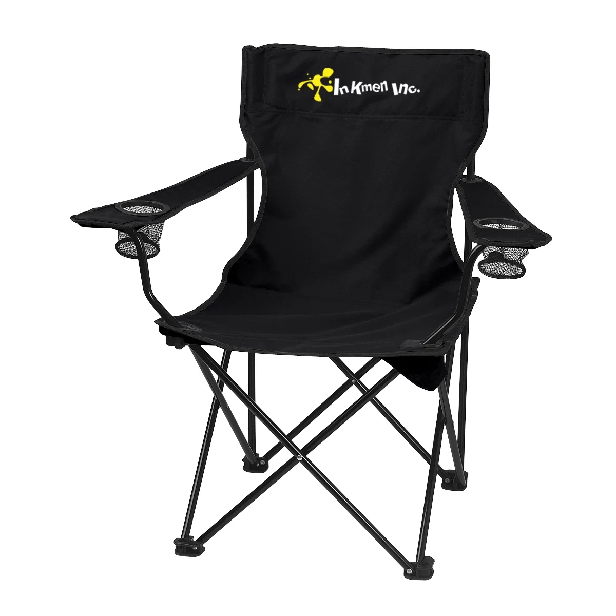 Folding chair set up with its matching carrying bag