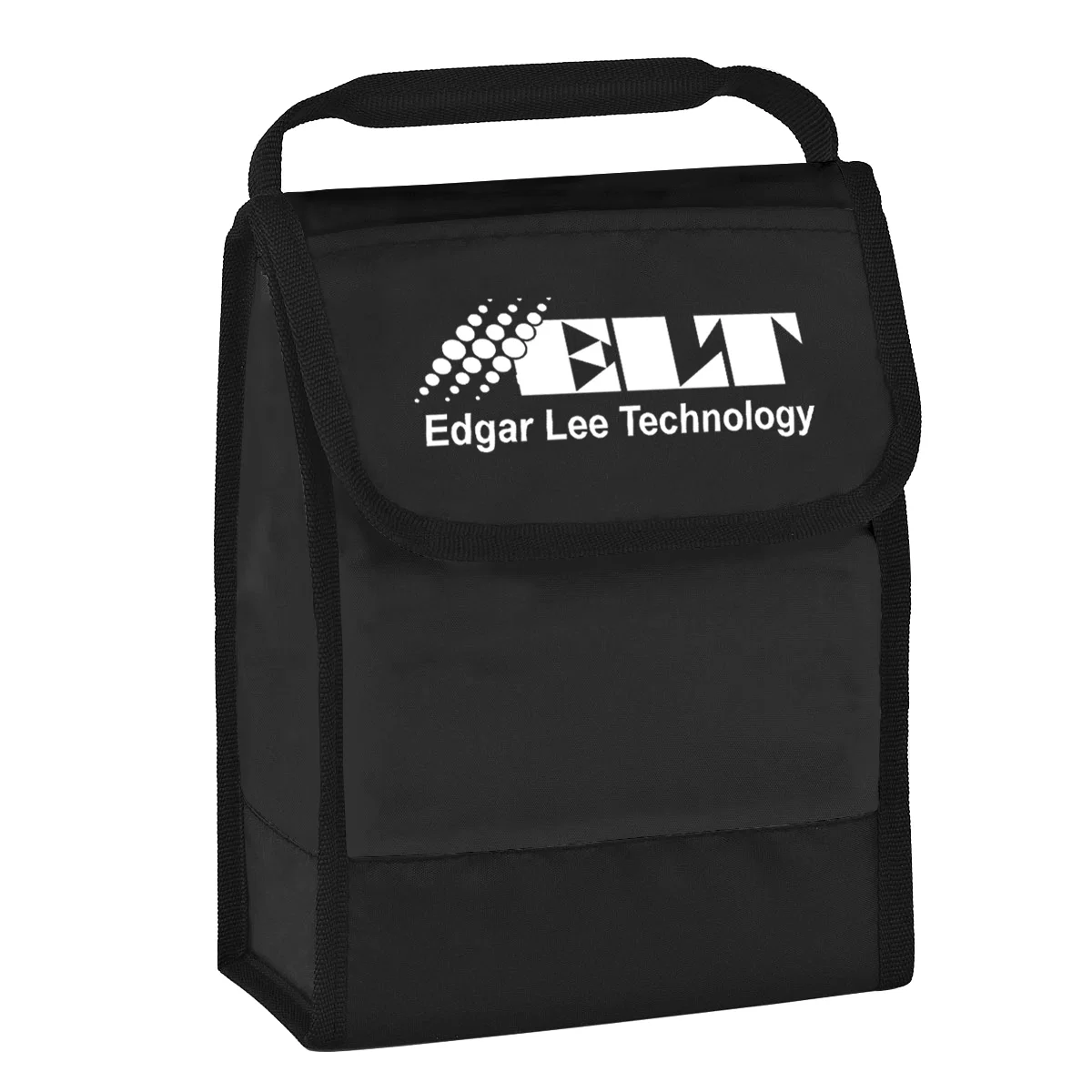Folding lunch bag with a front identification window
