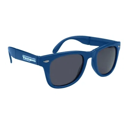 Top down look at the folded sunglasses
