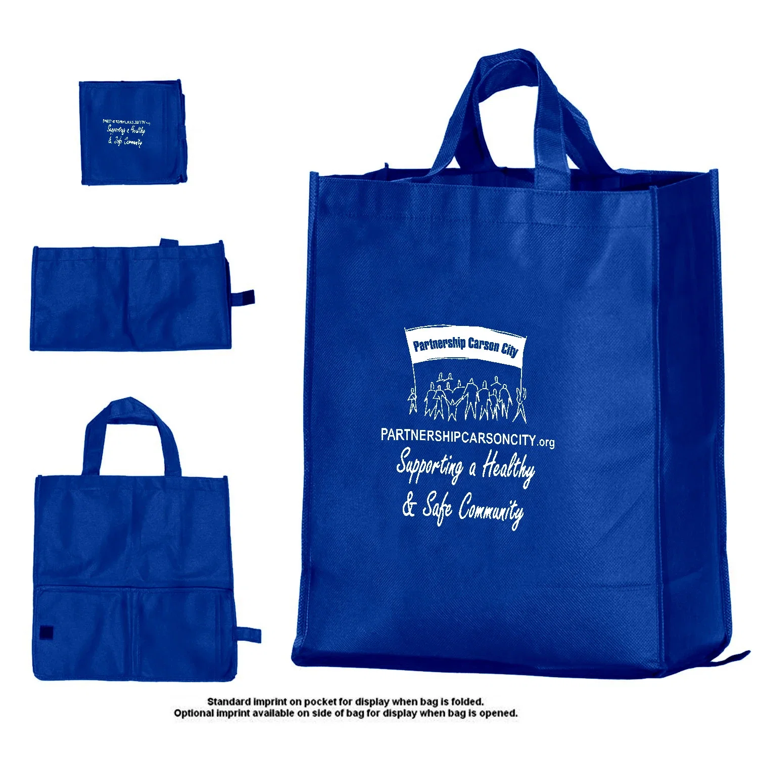 Folding Polytex Tote — Blue