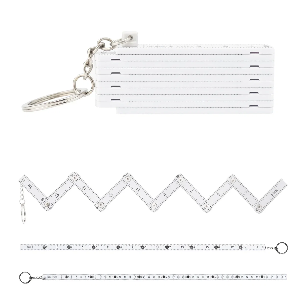 Attached to a key ring for quick measuring on the go