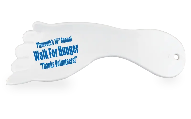 Foot-Fitter Shoehorn. Foot-shaped impact styrene shoehorn for shoe stores and podiatry offices