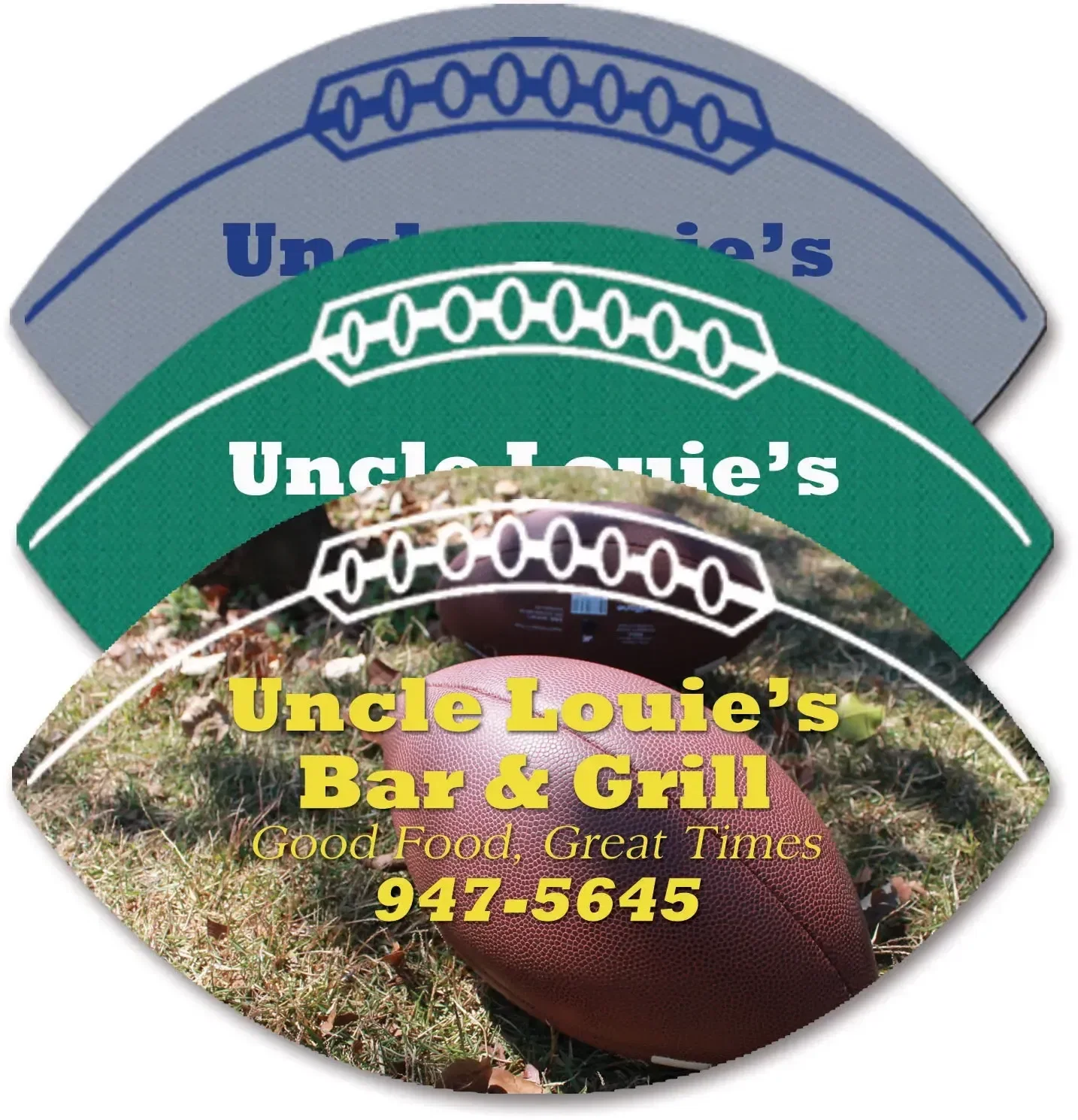 Football Jar Opener. Football-shaped natural rubber jar opener for tailgate and sports giveaways