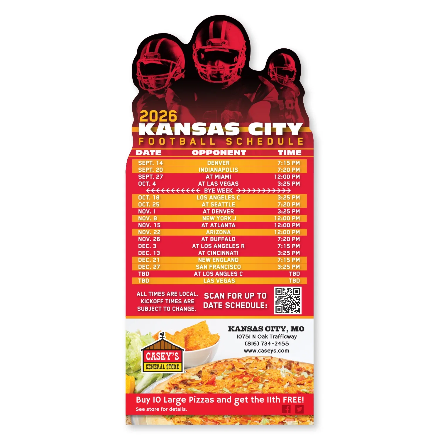 Customized Football Schedule Magnet — view 2