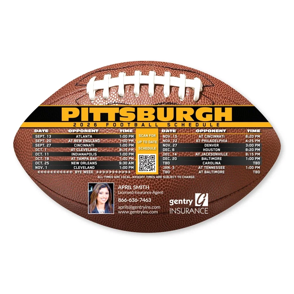 7 x 4.49 Inch Football Team Schedule Magnet