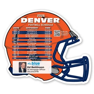 6.25 x 5.25 Inch Football Team Schedule Magnet, Full-Color Imprint