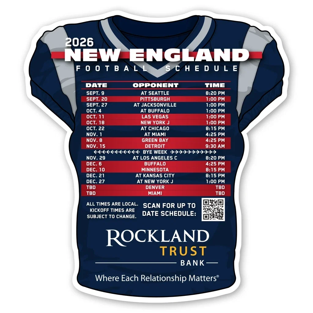 4.99 x 5.5 Inch Football Team Schedule Magnet